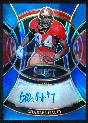 Charles Haley 2025 Panini Select Signatures Auto Blue SP #/149 #SP-CHY