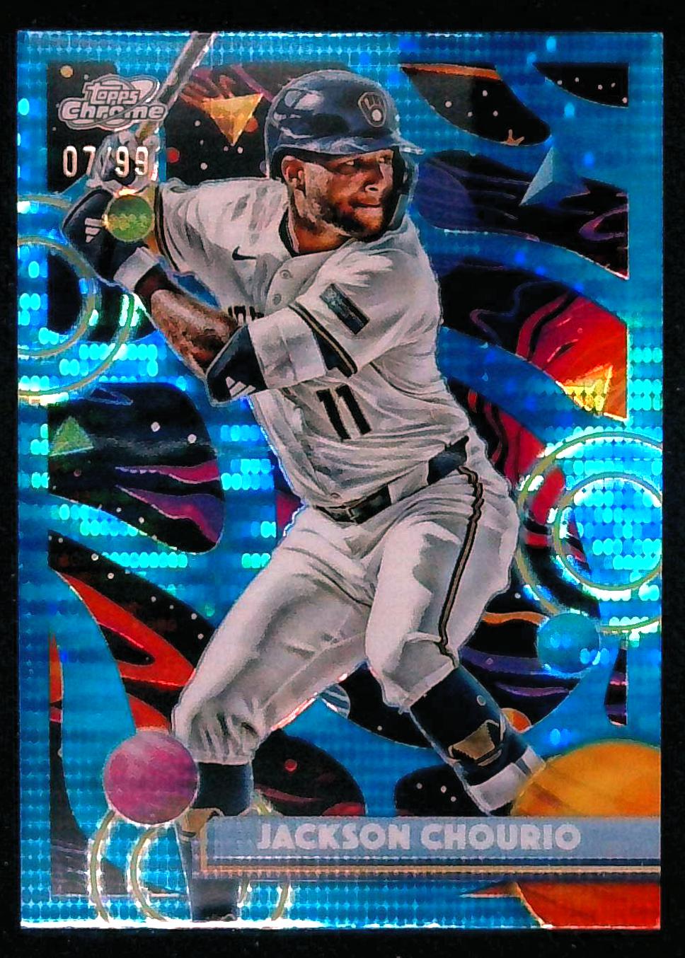2025 Topps Cosmic Chrome Blue Moon Refractor /99 Jackson Chourio #124