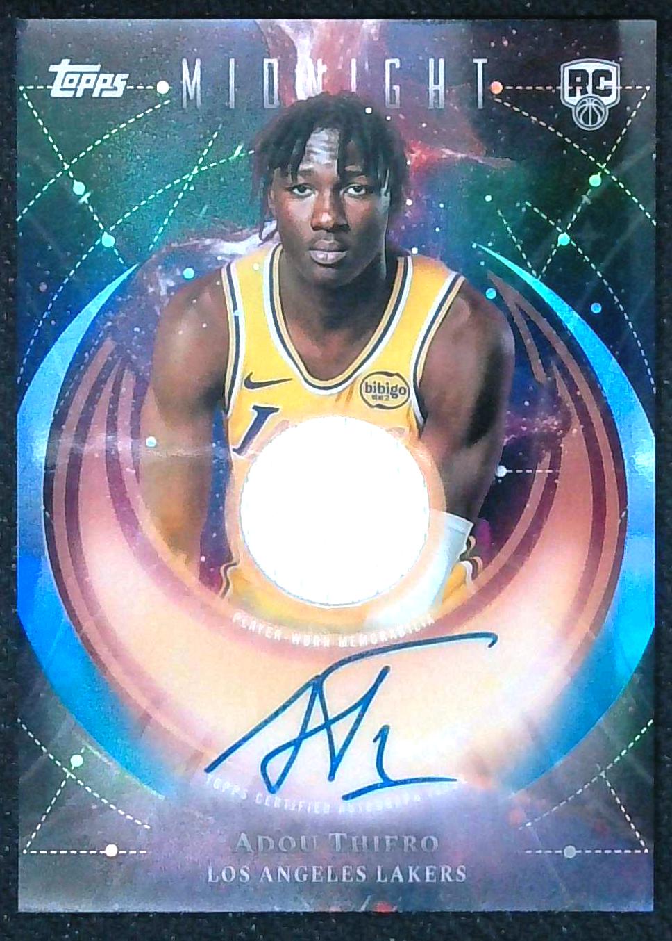 2025-26 Topps Midnight Adou Thiero Rookie RC Jersey Patch Auto #RJA-AT Lakers