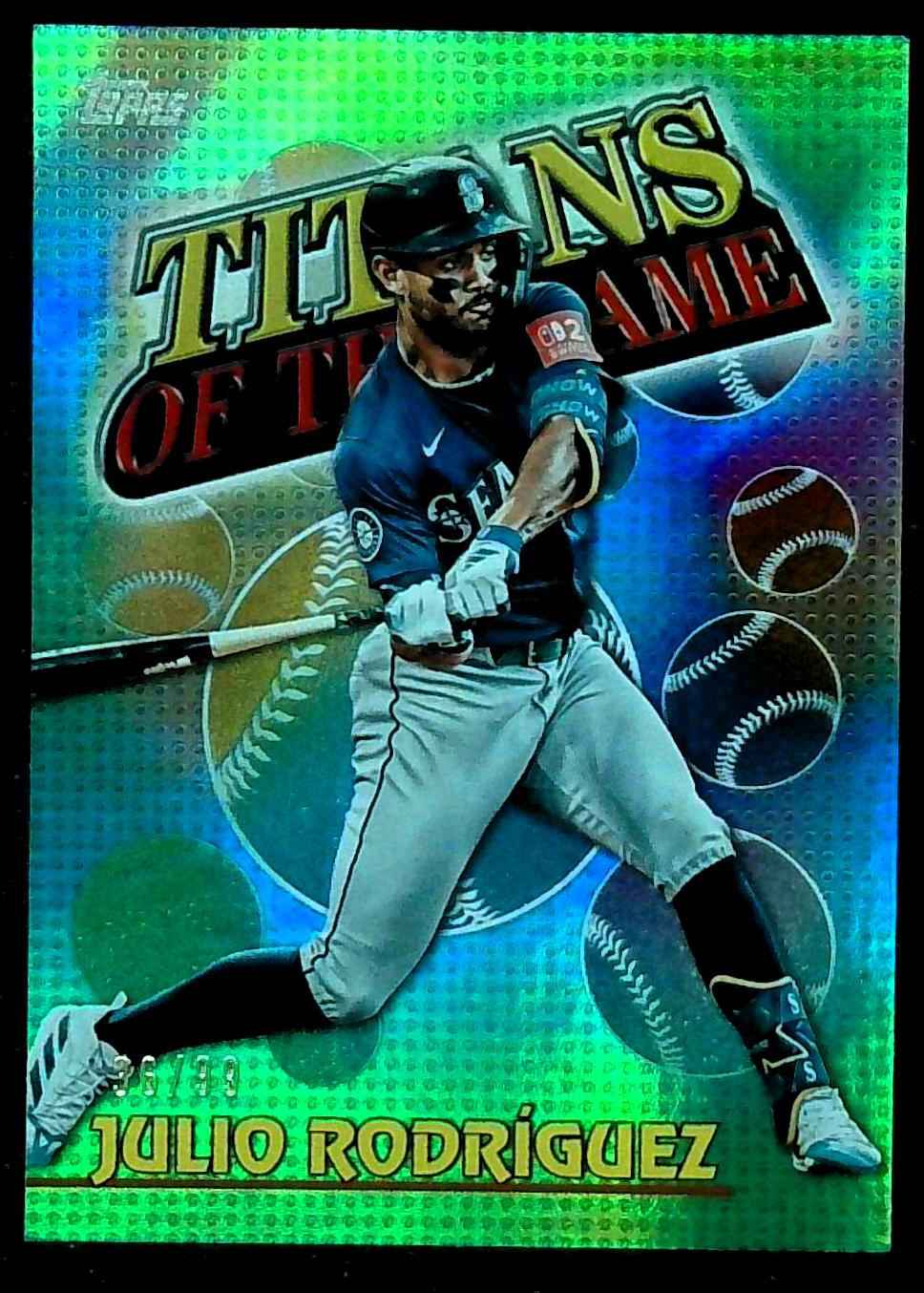 2026 Topps #TOG-20 Julio Rodríguez Titans of the Game Green Foil #/99