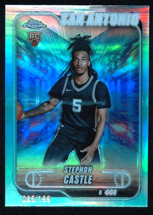 2024-25 Topps Chrome - Stephon Castle #122 Aqua Refractor /199 (RC)
