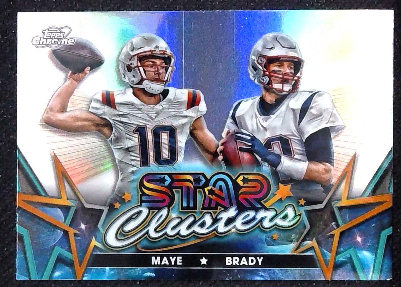 DRAKE MAYE TOM BRADY 2024 TOPPS COSMIC CHROME STAR CLUSTERS PATRIOTS