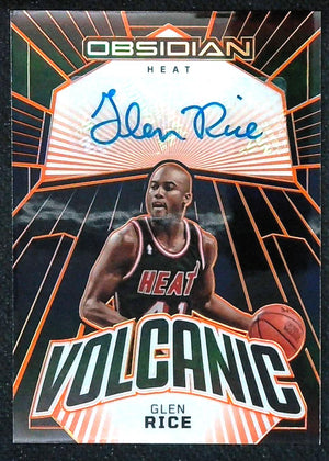 2022-23 Panini Obsidian Glen Rice Auto Volcanic Orange Etch /35 #VS-RHM Heat