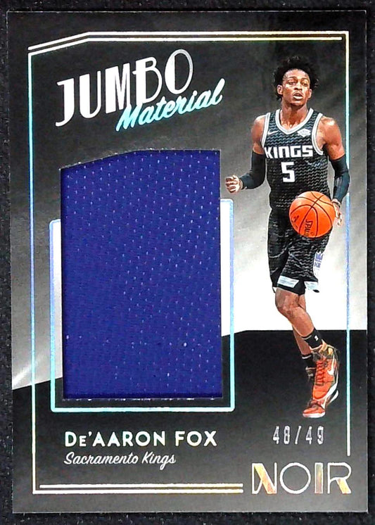 2018-19 Panini Noir Basketball De'Aaron Fox # JM-DAF /49 Jumbo Materials