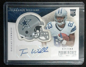 2013 Panini Prominence Terrance Williams Rookie Auto /104 Cowboys