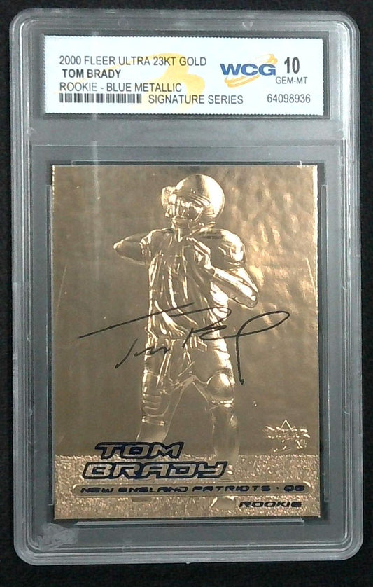 2000 FLEER ULTRA TOM BRADY 23KT GOLD ROOKIE CARD GEM MT 10