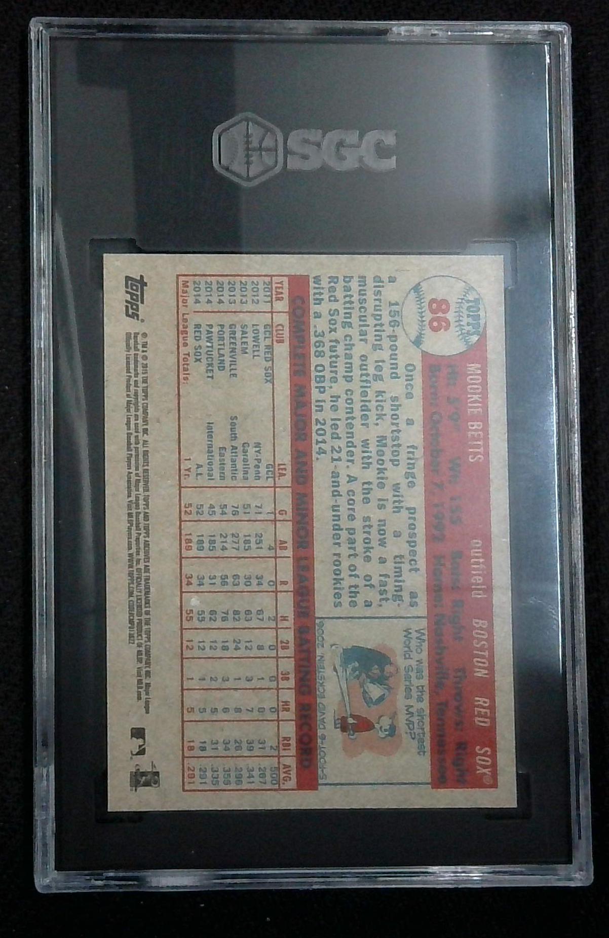 2015 Topps Archives Mookie Betts SGC 9.5