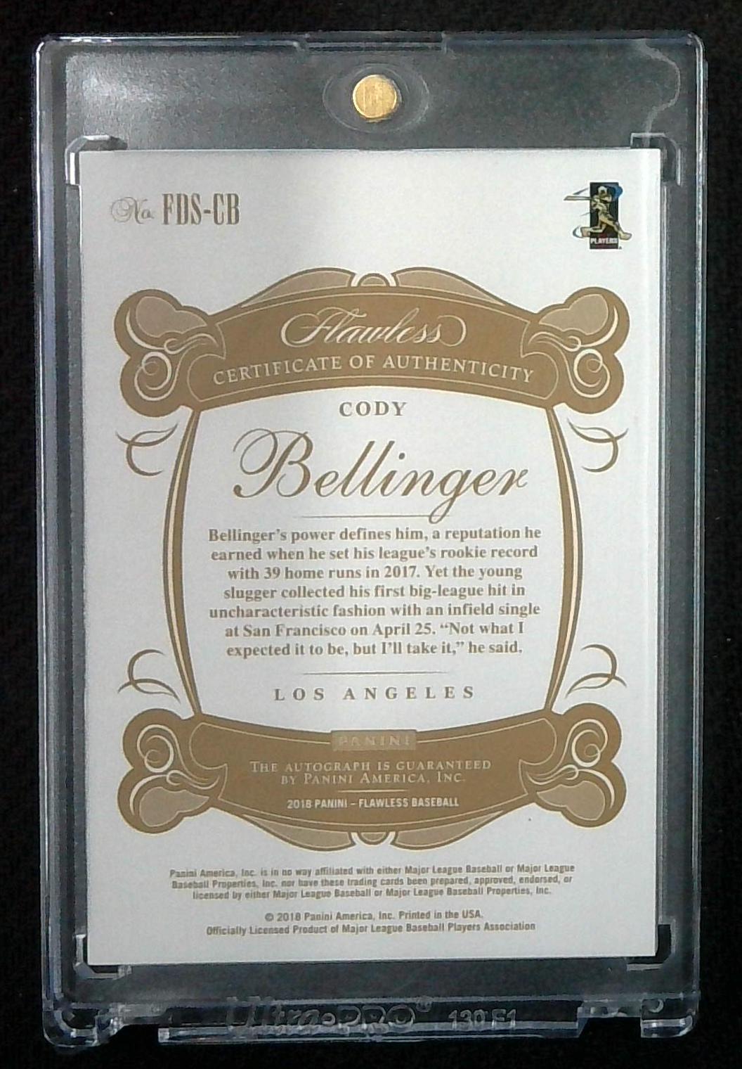 2018 Panini Flawless Debut Ruby Cody Bellinger AUTO /10 #FDSCB