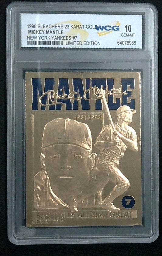 1996 Bleachers 23k Gold Mickey Mantle New York Yankees WCG 10 GEM MINT