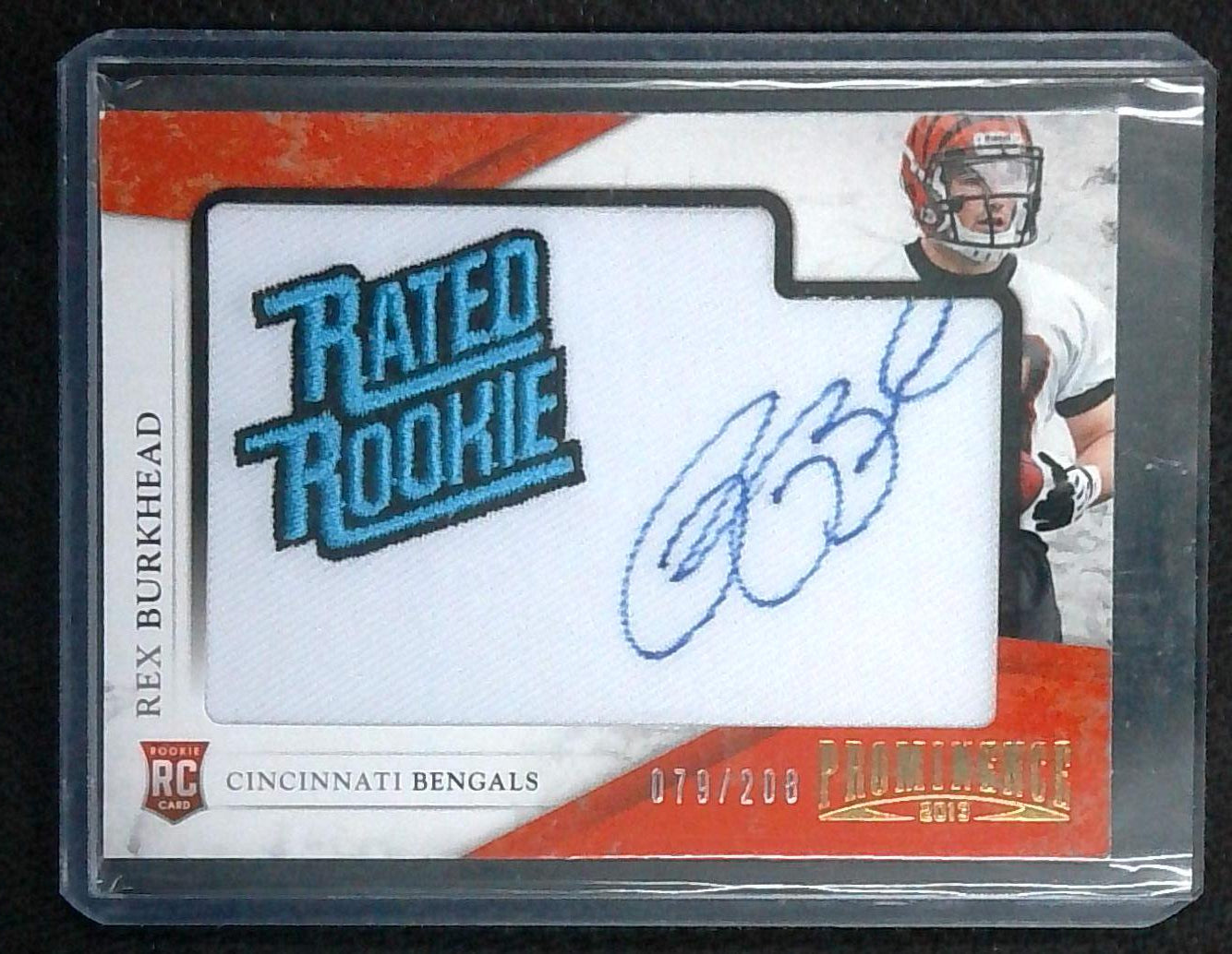 2013 Panini Prominence Rex Burkhead Bengals Rated Rookie Patch  Auto /208 RC #177