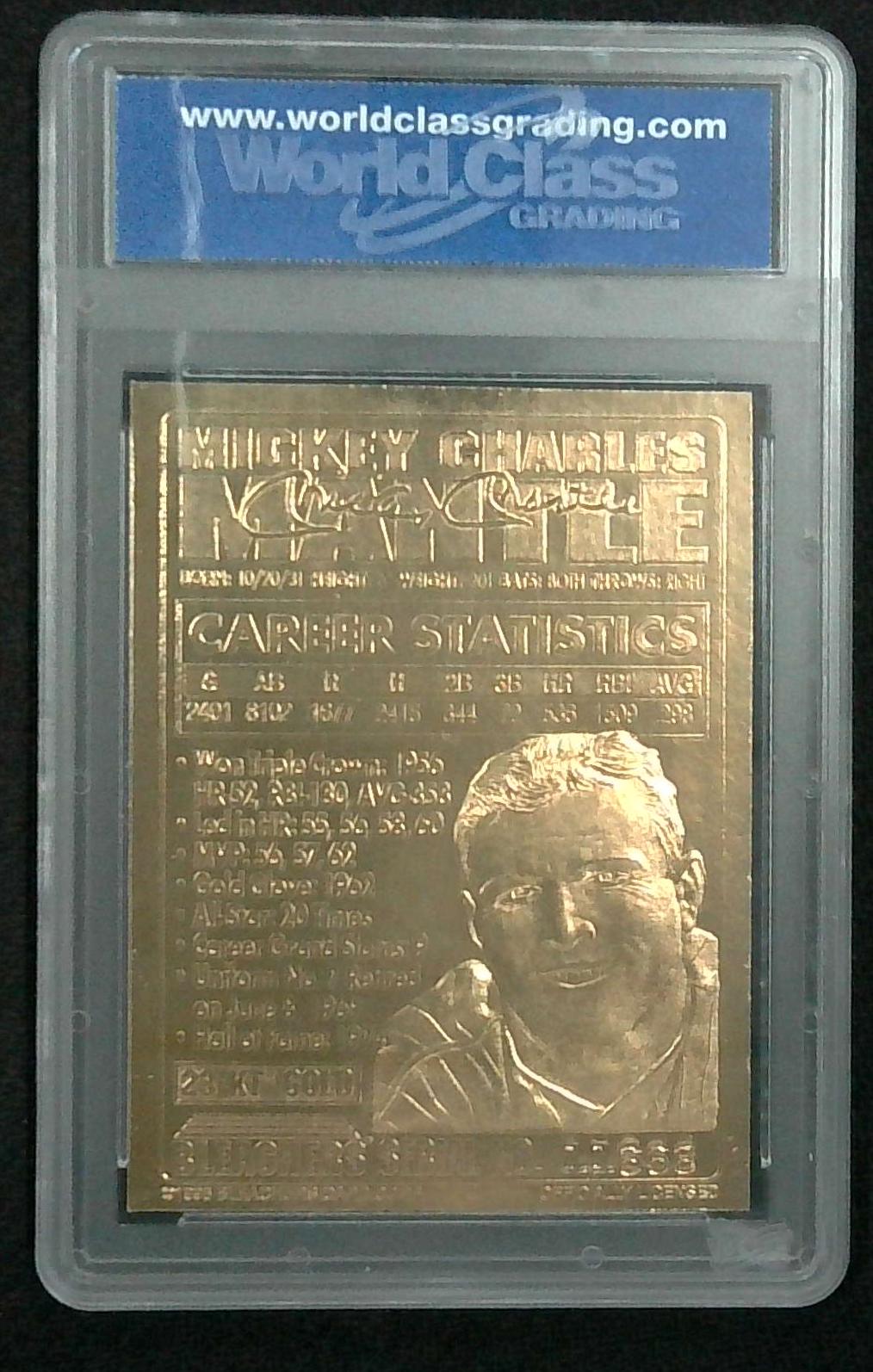 1996 Bleachers 23k Gold Mickey Mantle New York Yankees WCG 10 GEM MINT