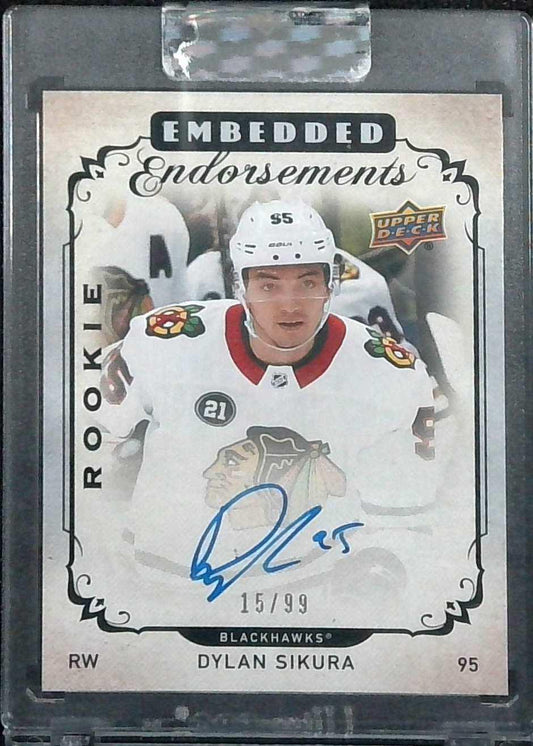 2018-19 Upper Deck Embedded Endorsements Dylan Sikura Rookie Auto /99