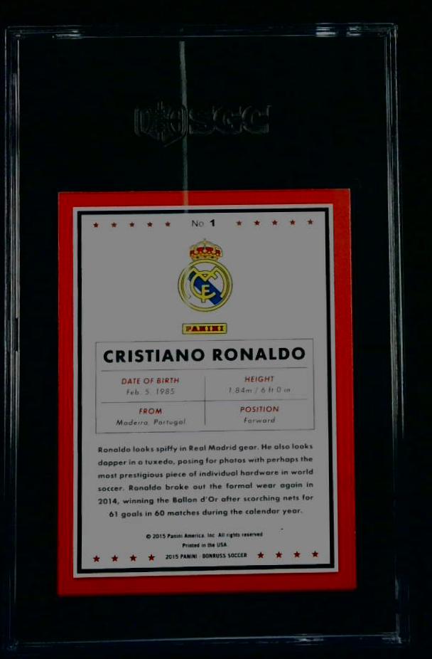 2015 Donruss Soccer Cristiano Ronaldo #1 SGC 9.5