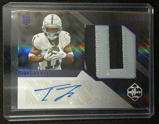 Tre Tucker 2023 Panini Limited RPA SP /25 ROOKIE PATCH AUTO RC Raiders
