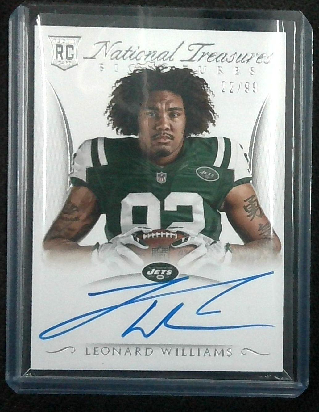 2015 National Treasures Leonard Williams ON CARD RC Auto /99