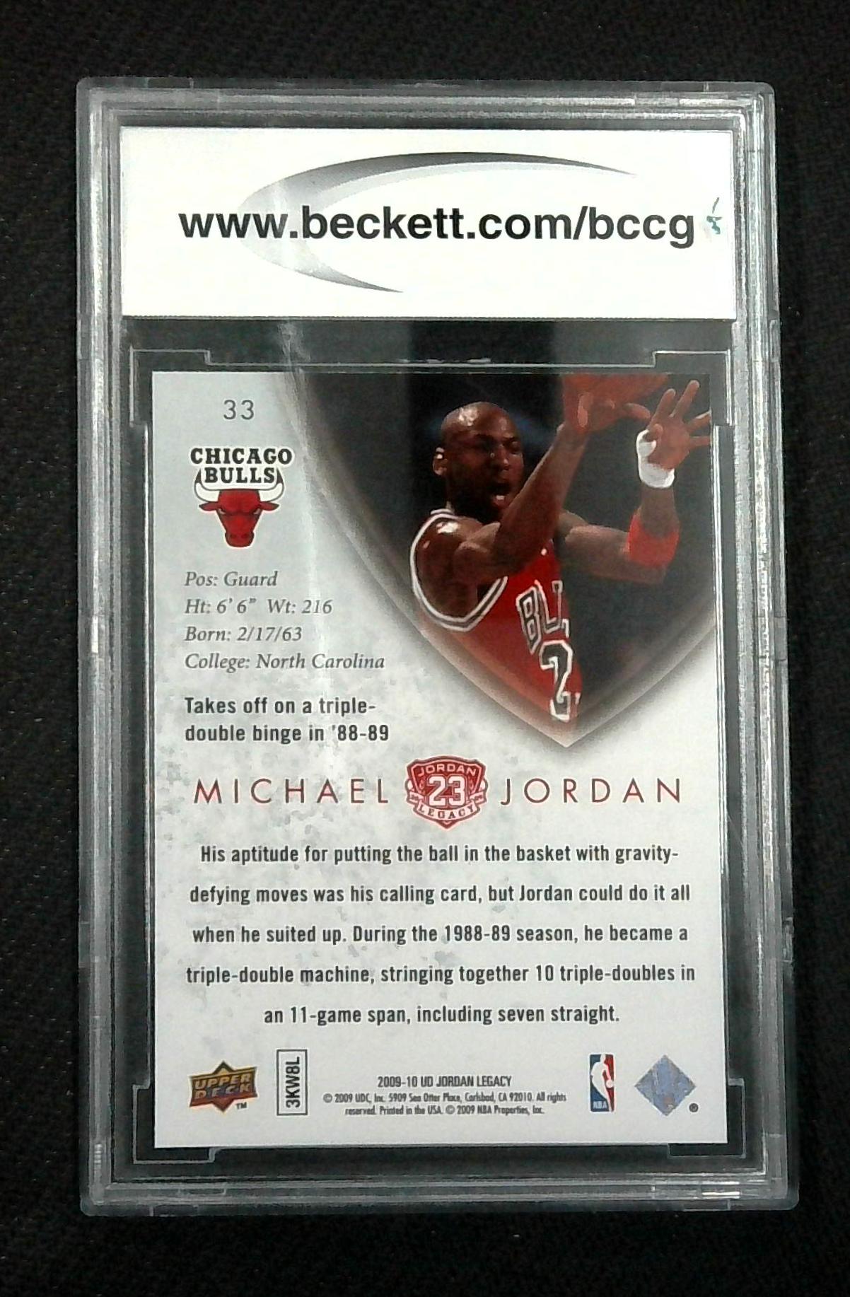 2009-10 Upper Deck Legacy Collection Gold MICHAEL JORDAN # 33 Beckett BCCG 10