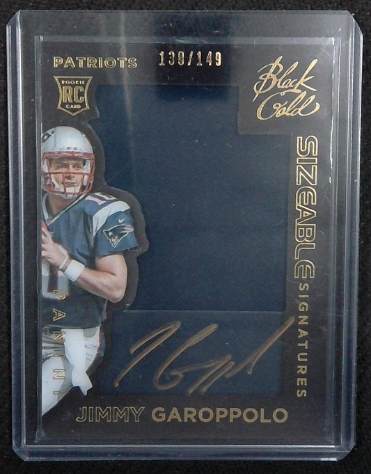 2014 Panini Black Gold Sizeable Jimmy Garoppolo ROOKIE RC AUTO PATCH /149