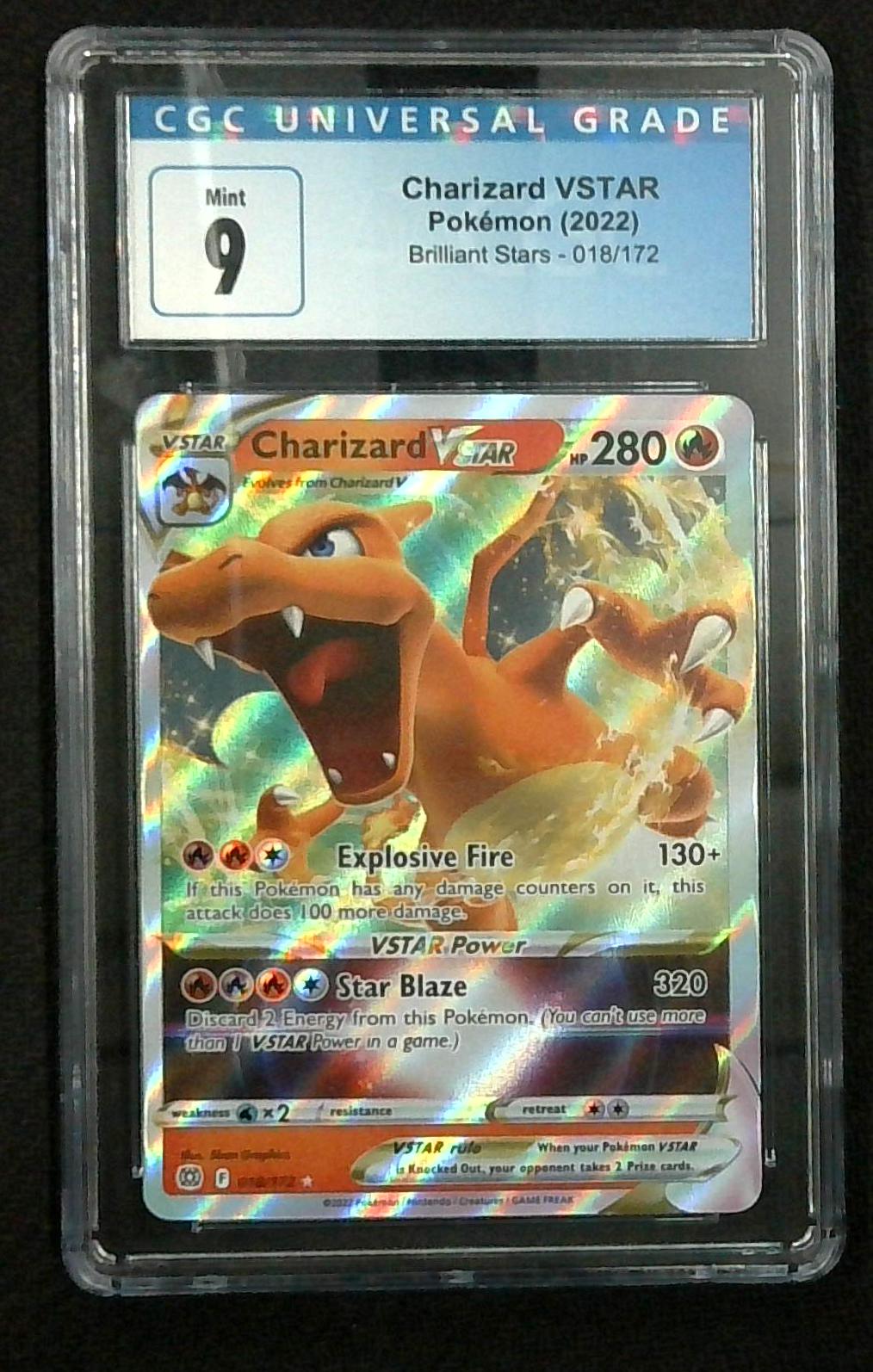 Pokemon Charizard vStar 018/172 Brilliant Stars CGC 9