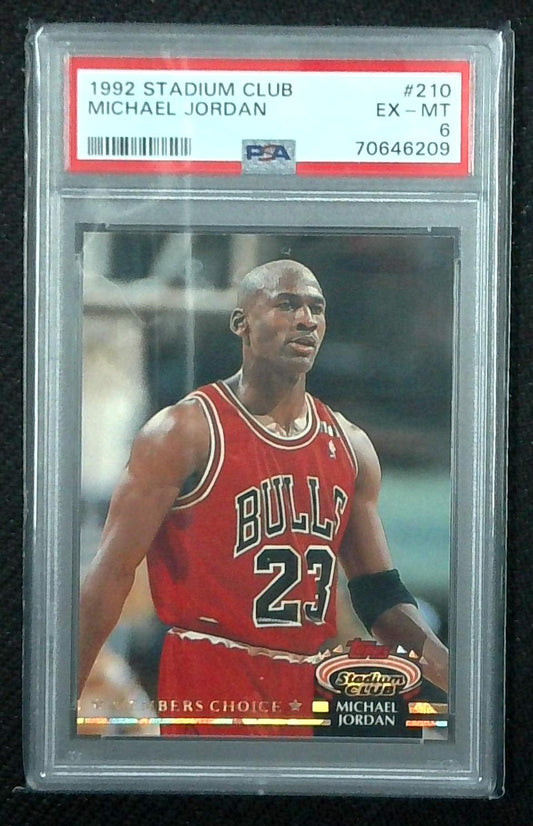 1992 STADIUM CLUB MEMBER'S CHOICE #210 MICHAEL JORDAN HOF PSA 6