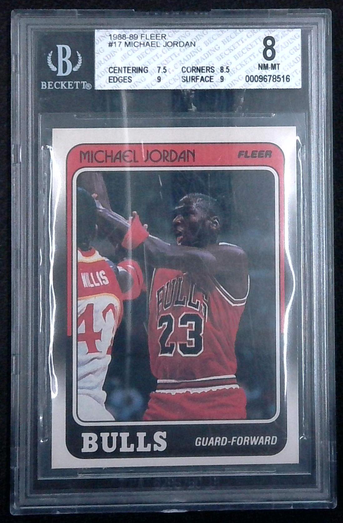 1988-89 Fleer Michael Jordan #17 BGS 8