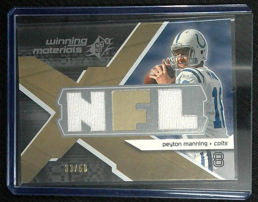 2008 UD SPX Peyton Manning Winning Materials Gold Card WM-PM 33/50