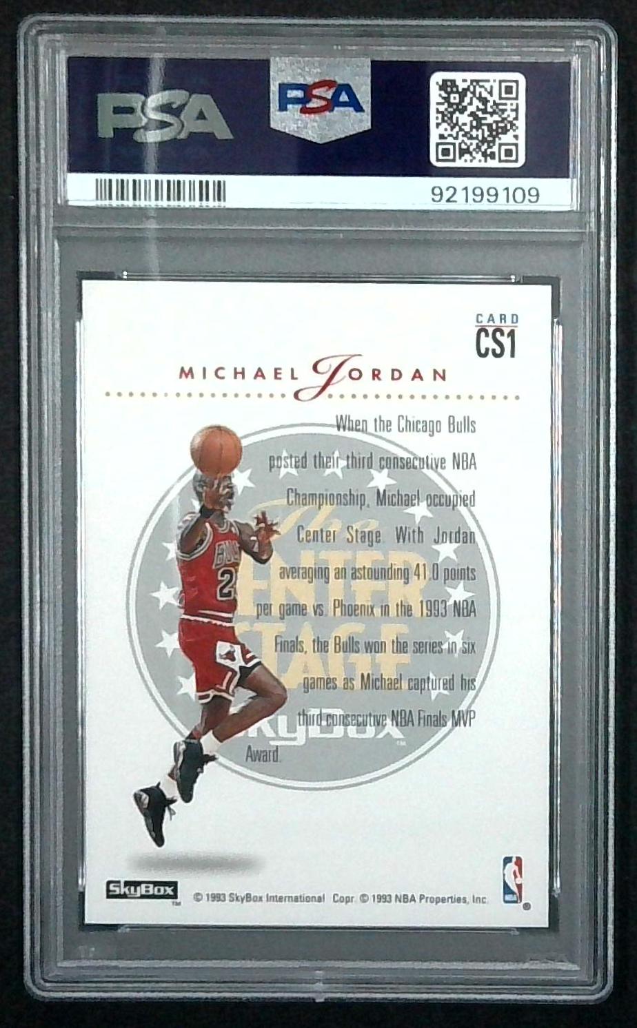 Michael Jordan - 1993 Skybox Premium Center Stage #CS1 PSA 8