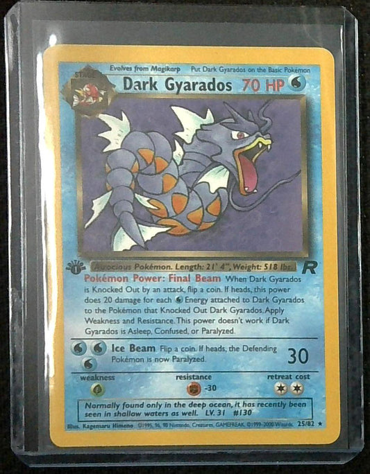 Pokemon Card - Dark Gyarados Team Rocket 1st Edition 25/82
