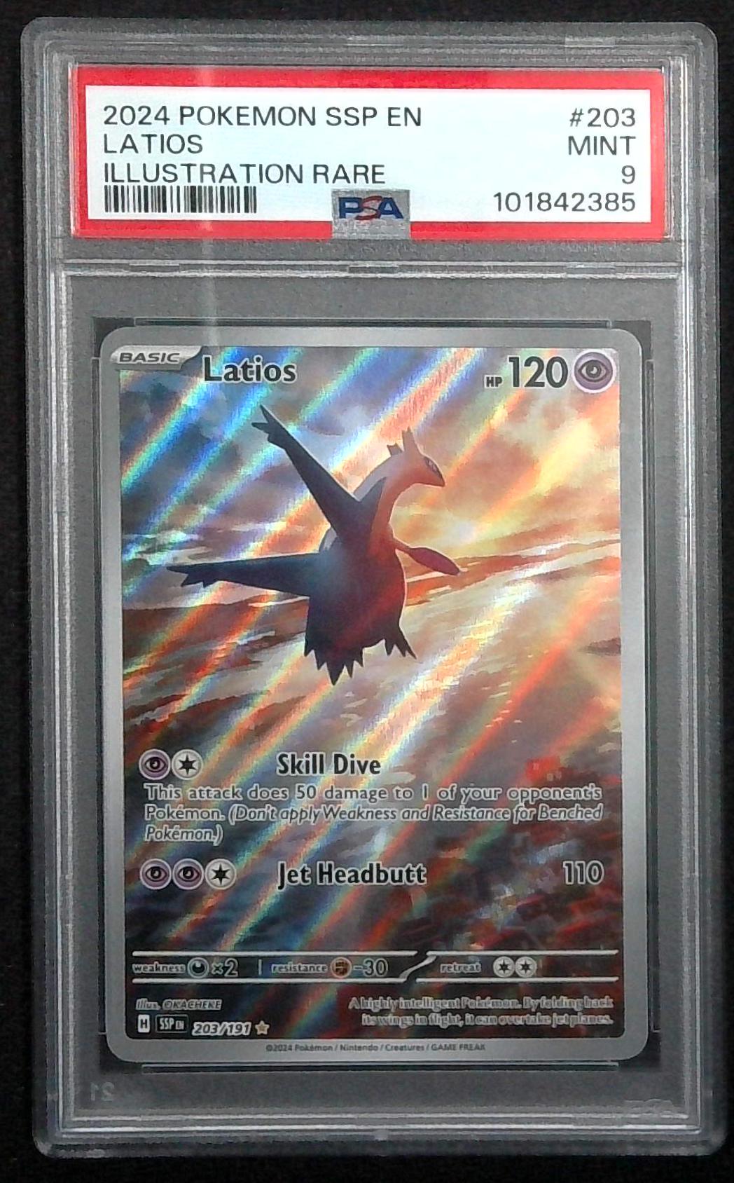PSA 9 - LATIOS - 203/191 - SURGING SPARKS SSP-EN IR POKEMON ENGLISH