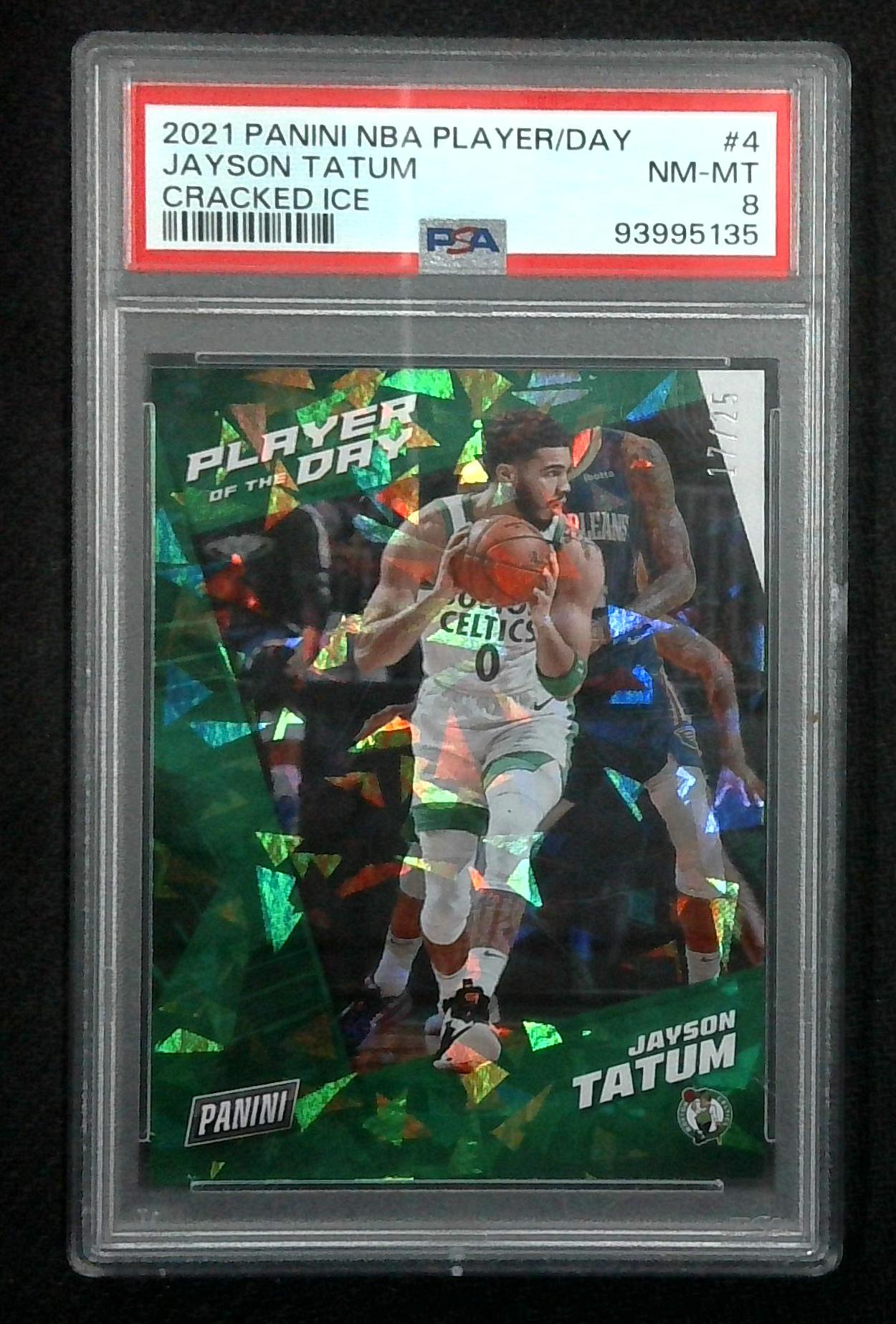 2021-22 Panini Player of the Day Jayson Tatum Green Sapphire Ice # 17/25 SSP