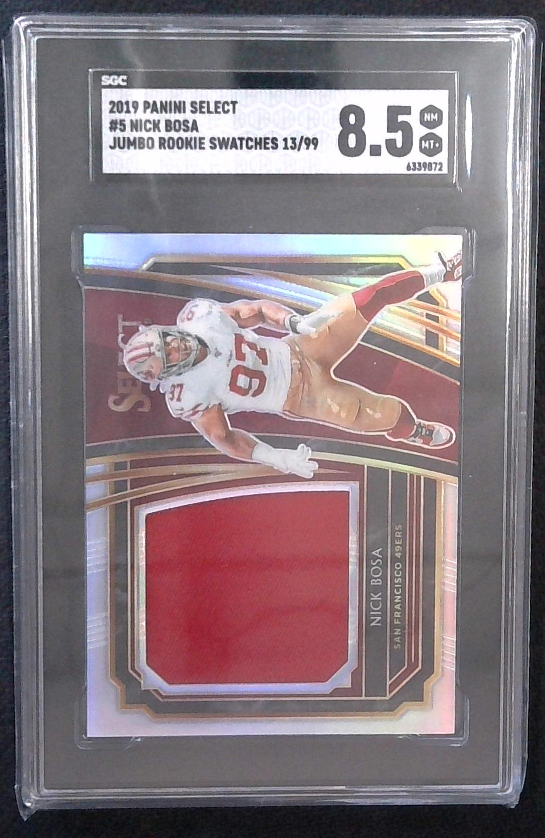 2019 PANINI SELECT NICK BOSA JUMBO JERSEY PATCH RELIC SGC 8.5