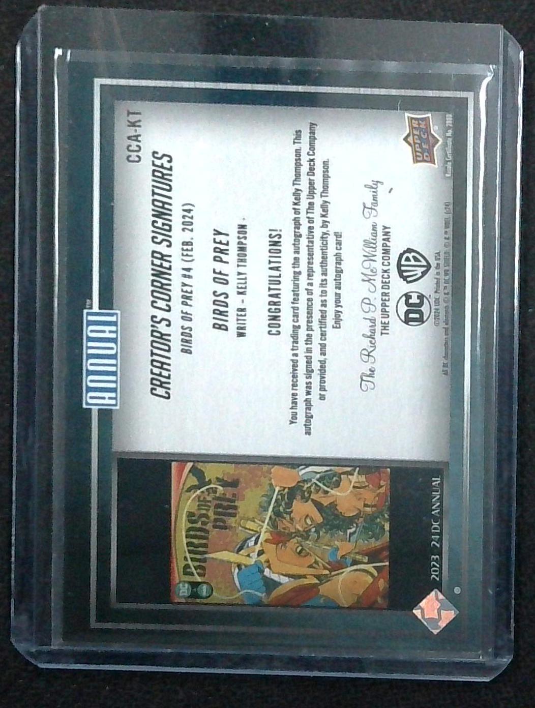 2023-24 DC Annual Upper Deck Autograph BIRDS OF PREY WRITER - KELLY THOMPSON