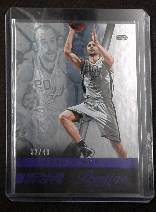 2014-15 Panini Prestige Bonus Shots Purple /49 Manu Ginobili #67