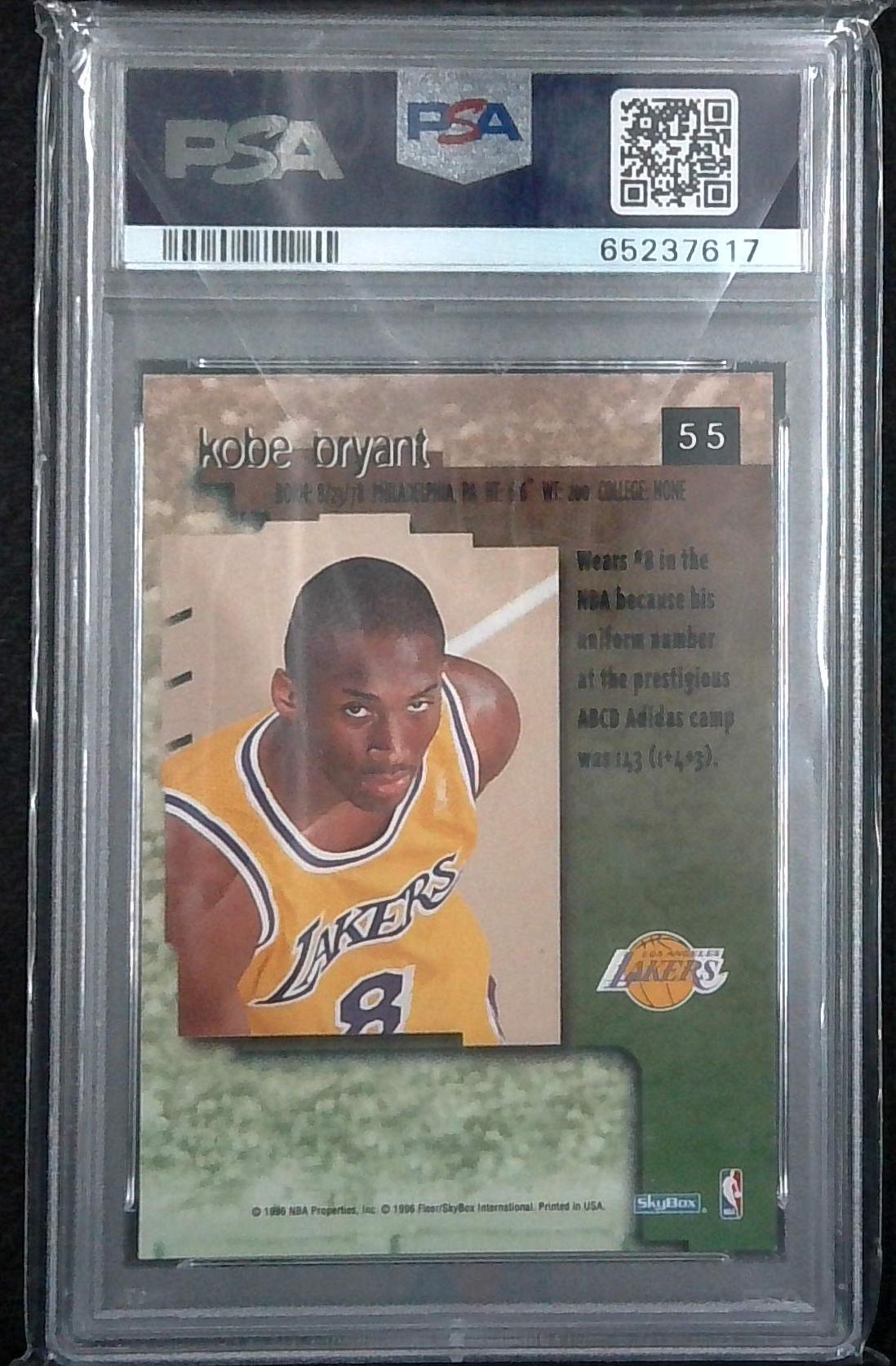 1996 KENNER STARTING LINEUP EXTENDED SERIES #55 KOBE BRYANT - Rookie RC - PSA 9