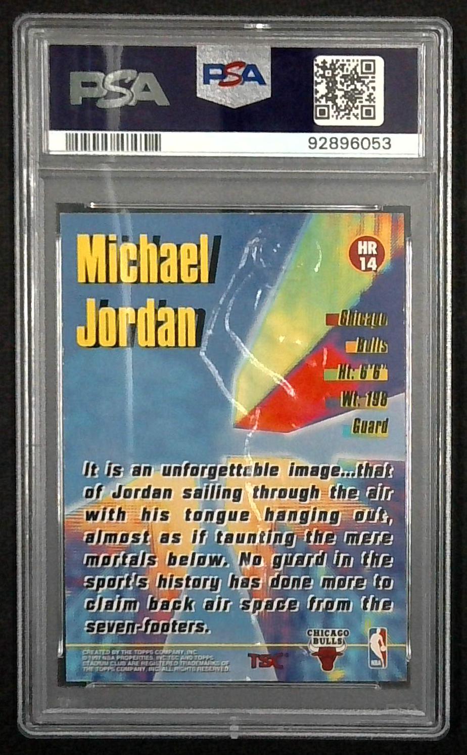 1996-97 Topps Stadium Club #HR14 Michael Jordan High Risers PSA 7