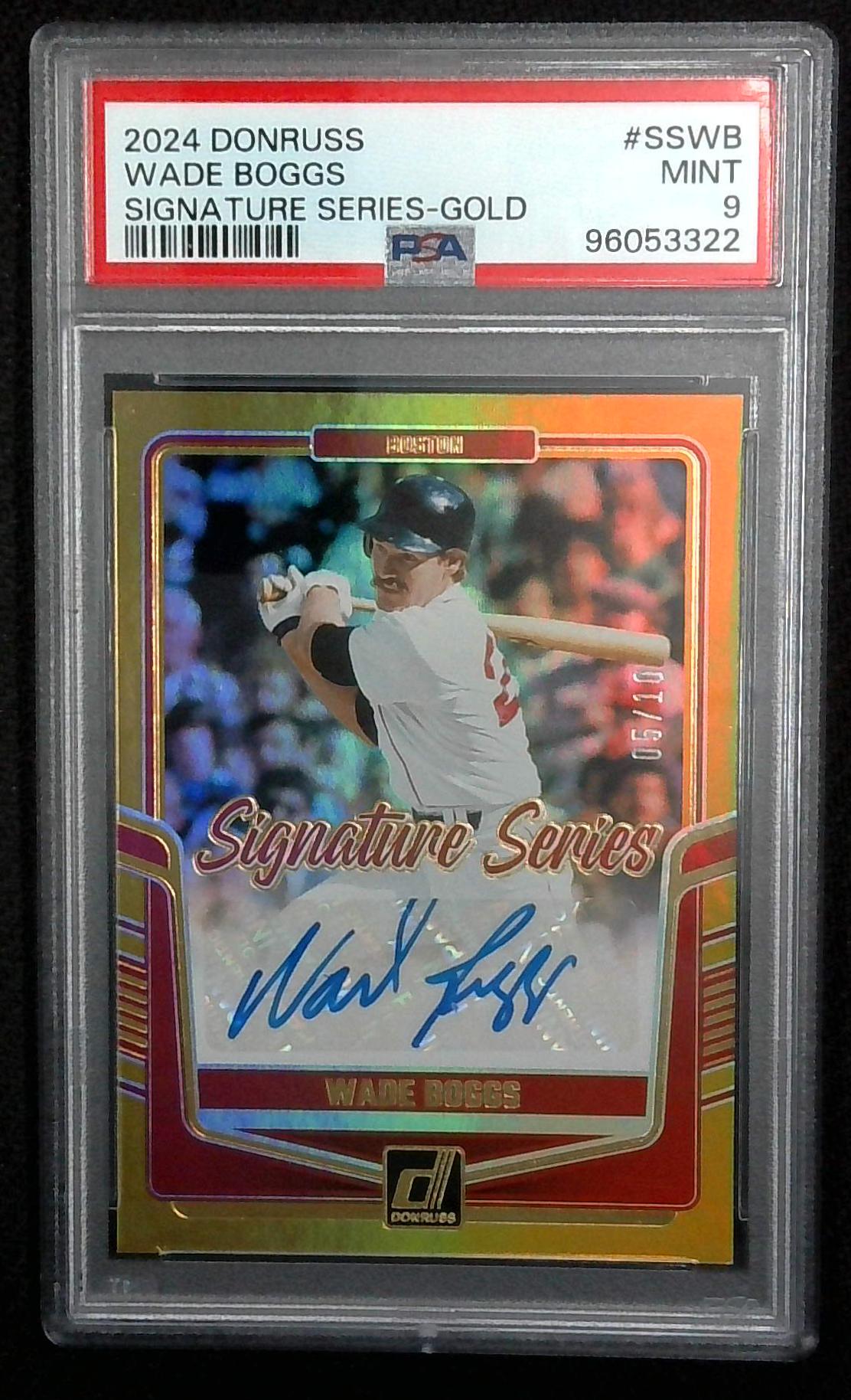 Wade Boggs 2024 Donruss Signature Series Autograph 5/10 PSA 9