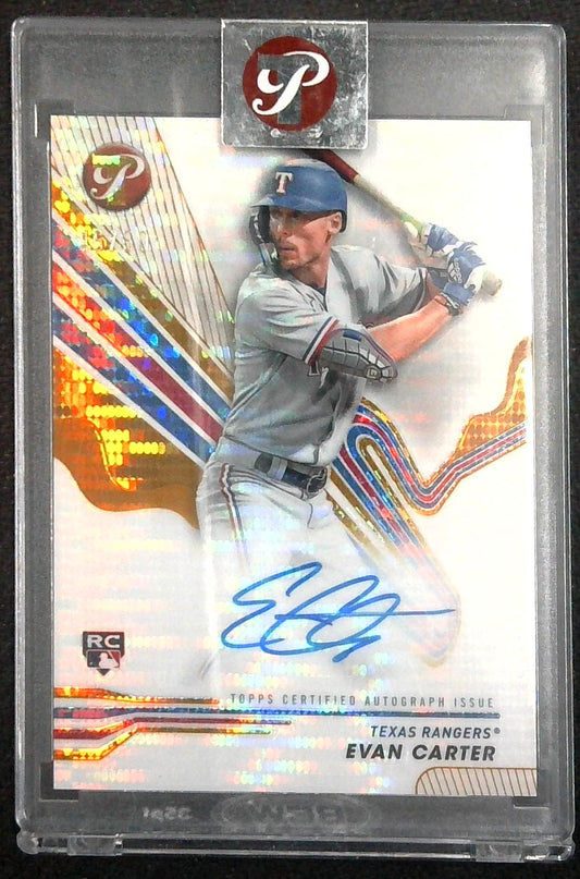 2024 Topps Pristine Evan Carter RC Auto #'d /50 Encased On Card Auto!! SSP!
