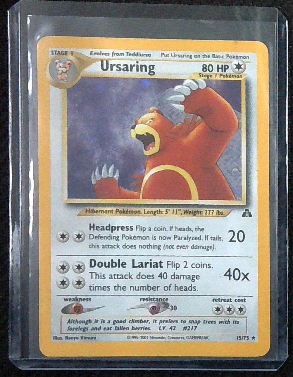 Ursaring - 15/75 Neo Discovery Unlimited Holo Rare Pokemon