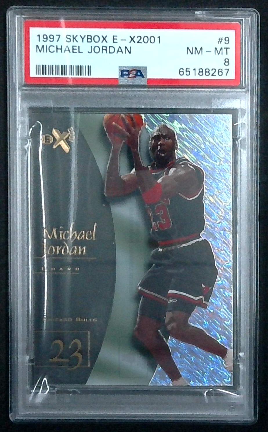 1997 Skybox E-X 2001 Michael Jordan #9 PSA 8 NM-MT HOF Chicago Bulls