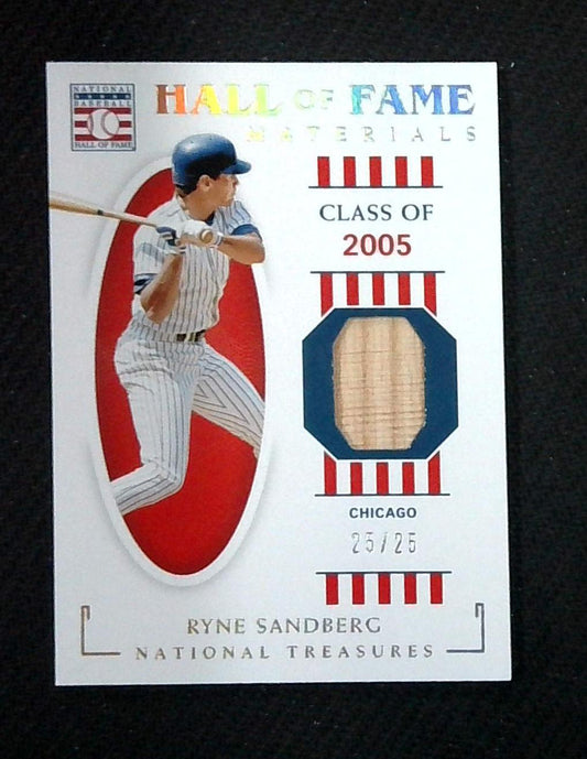 2021 National Treasures Ryne Sandberg Hall Of Fame Materials Holo Gold #25/25