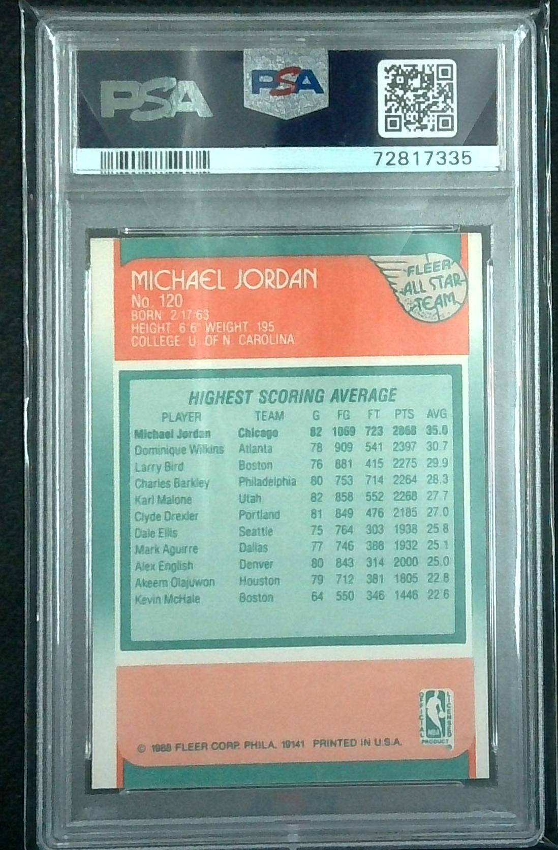 1988 Fleer #120 Michael Jordan All-Star PSA 7