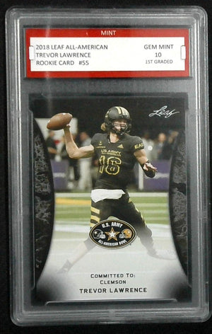 2018 LEAF ALL AMERICAN #55 TREVOR LAWRENCE ROOKIE RC 1ST GRADED GEM MINT 10