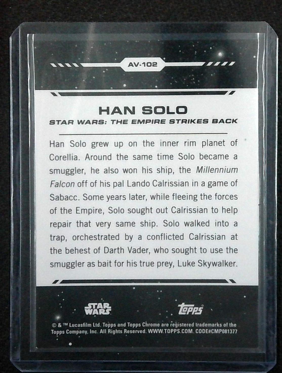 2024 Topps Chrome Star Wars Han Solo Aurebush Gold Refractor /50