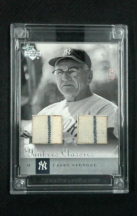 JERSEY FUSION CASEY STENGEL 1960 GAME WORN DUAL PATCH 12/75 - New York Yankees