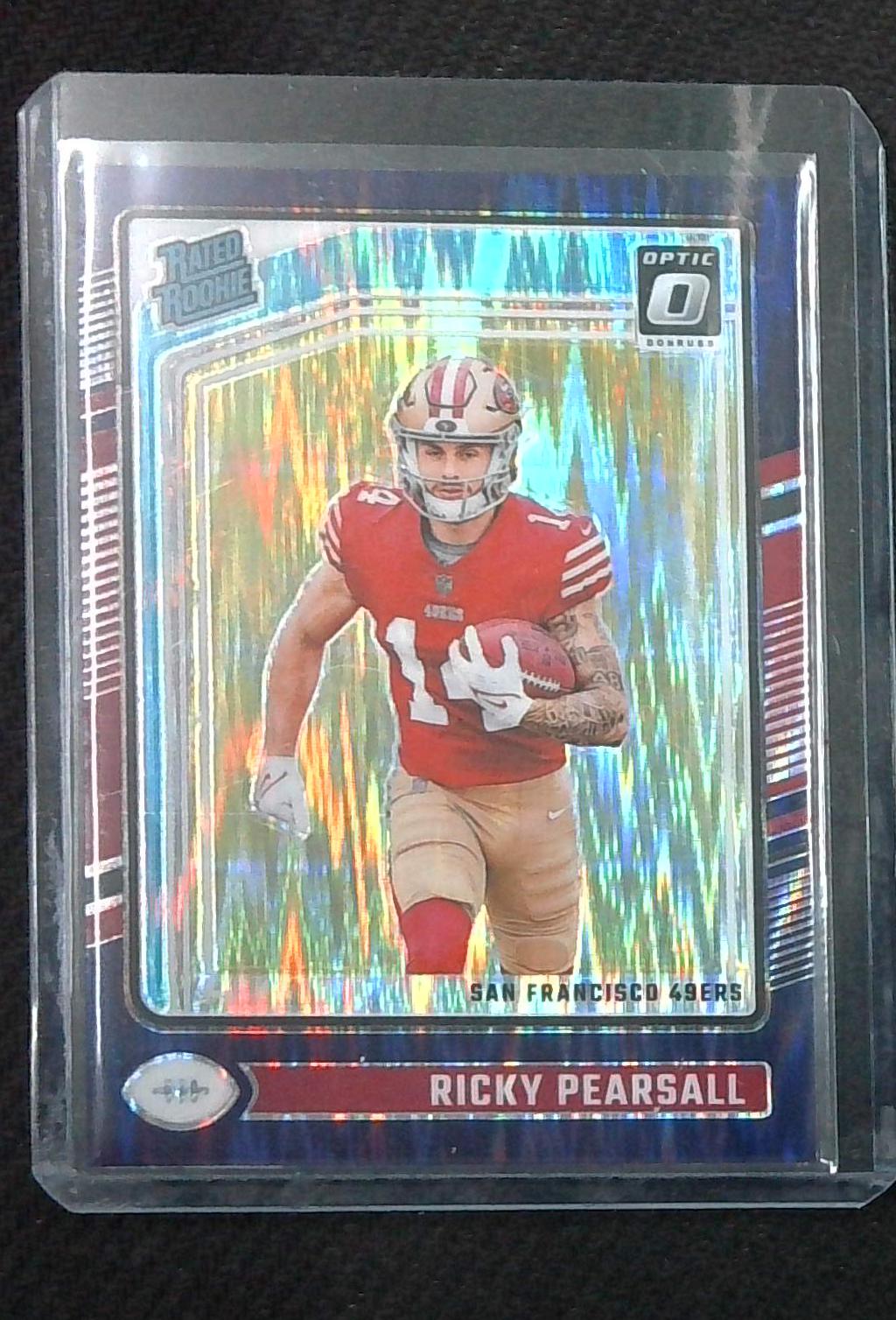 2024 Panini Donruss Optic Ricky Pearsall Purple Shock Prizm Rated Rookie 49ers