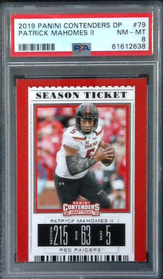 2019 Panini Contenders Draft Picks Patrick Mahomes II #79 PSA 8