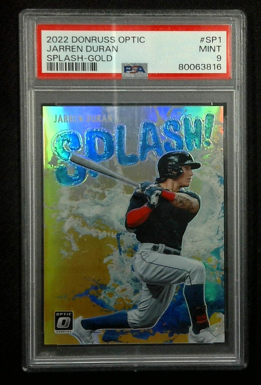 2022 Donruss Optic Jarren Duran Gold Splash 07/10 PSA 9