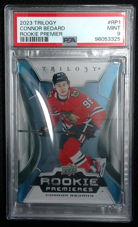 2023-24 Upper Deck Trilogy Rookie Premieres Connor Bedard PSA 9 Rookie RC Pop 12!