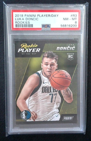 2018 Panini NBA Player Of The Day Rookies Luka Doncic ROOKIE #R3 PSA 8 NM-MT