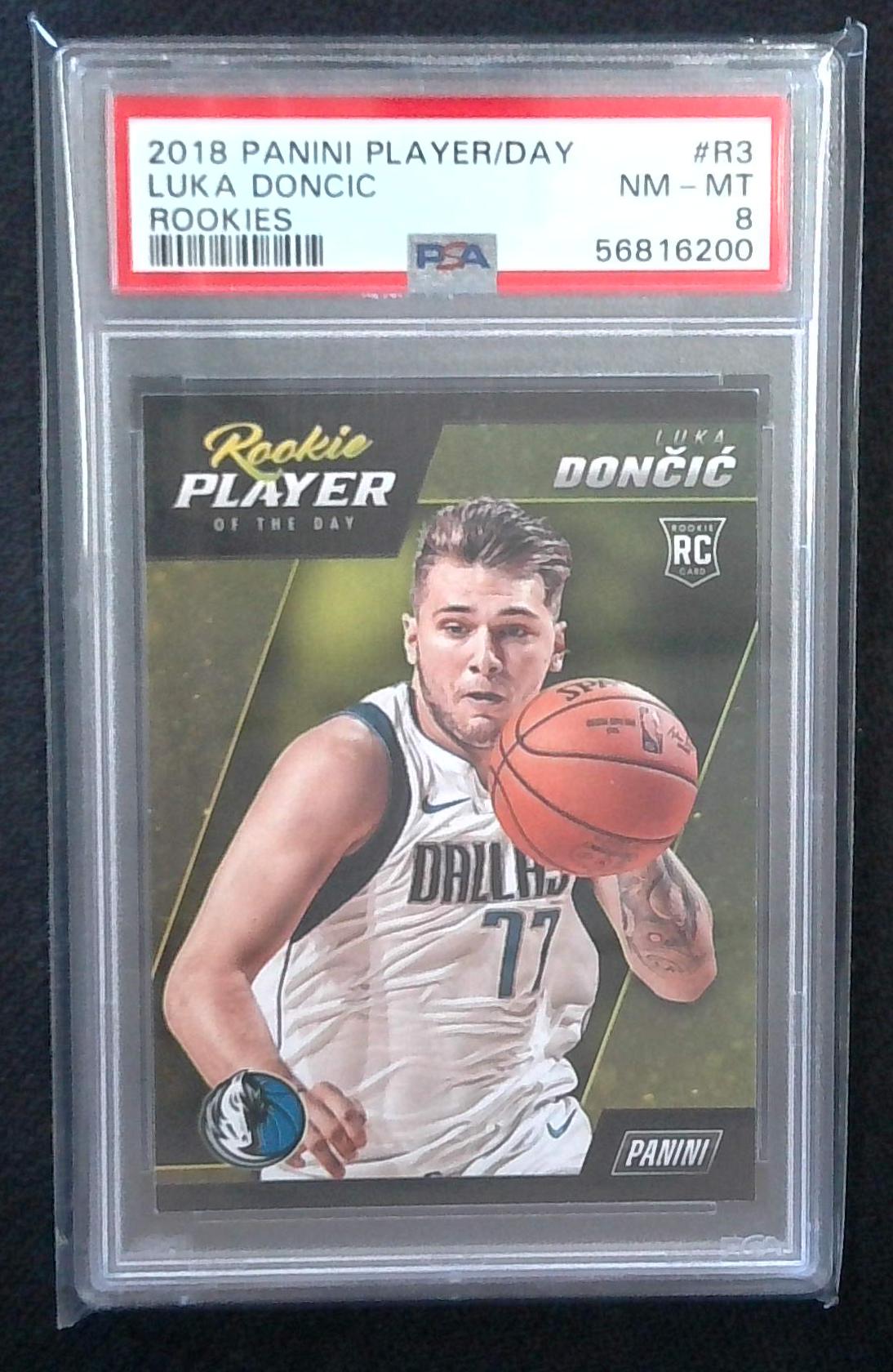 2018 Panini NBA Player Of The Day Rookies Luka Doncic ROOKIE #R3 PSA 8 NM-MT