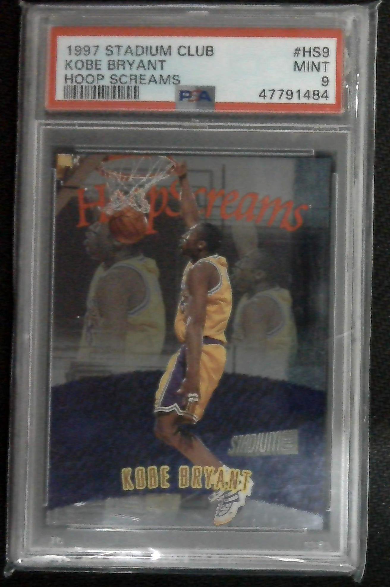 1997-98 Stadium Club Hoop Screams #HS9 Kobe Bryant Los Angeles Lakers PSA 9 Mint